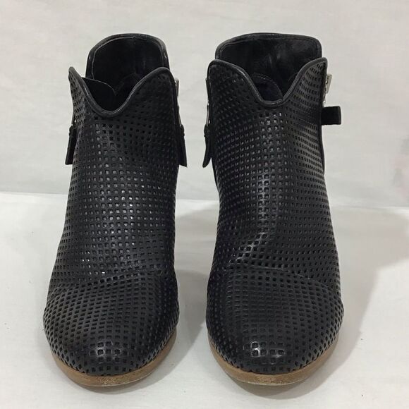 rag & bone Margot Western Boots Perforated Leather Black Size 36 1/2 - Picture 3 of 14
